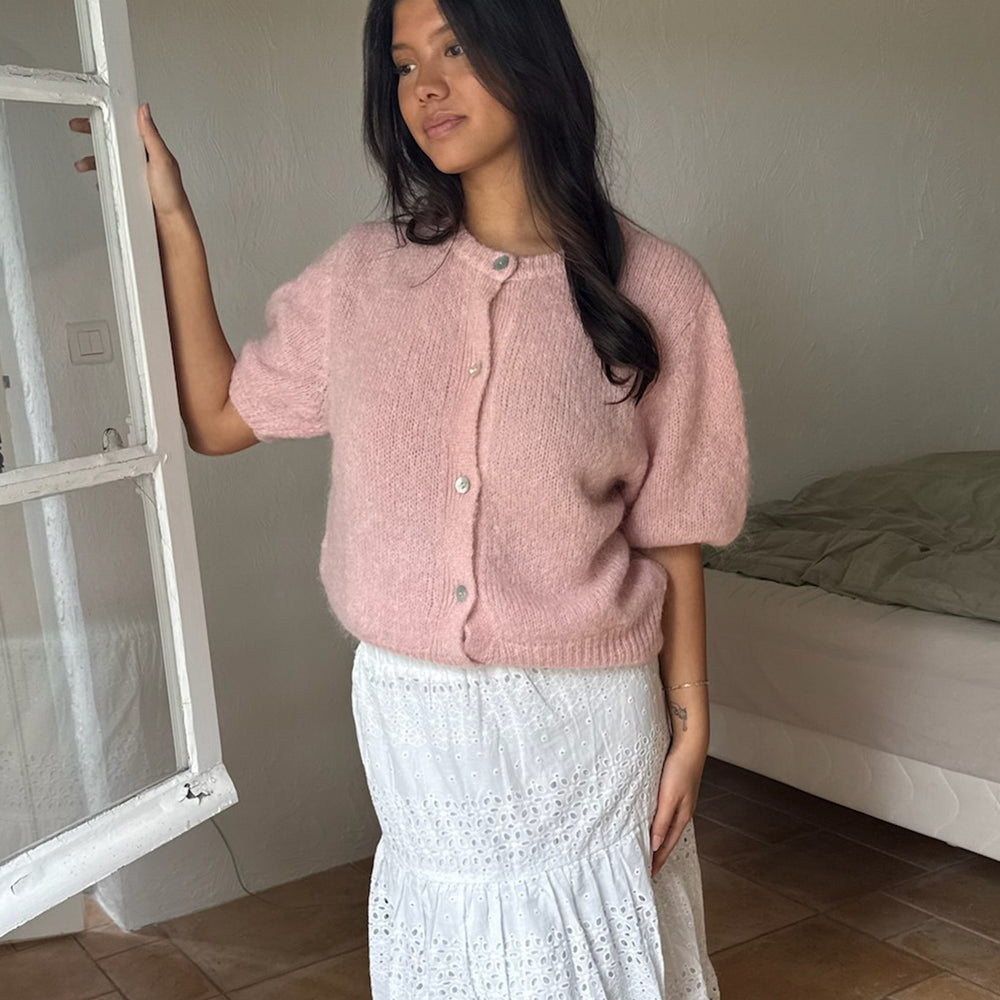 Ida Short Sleeve Cardigan PREORDER Light Pink
