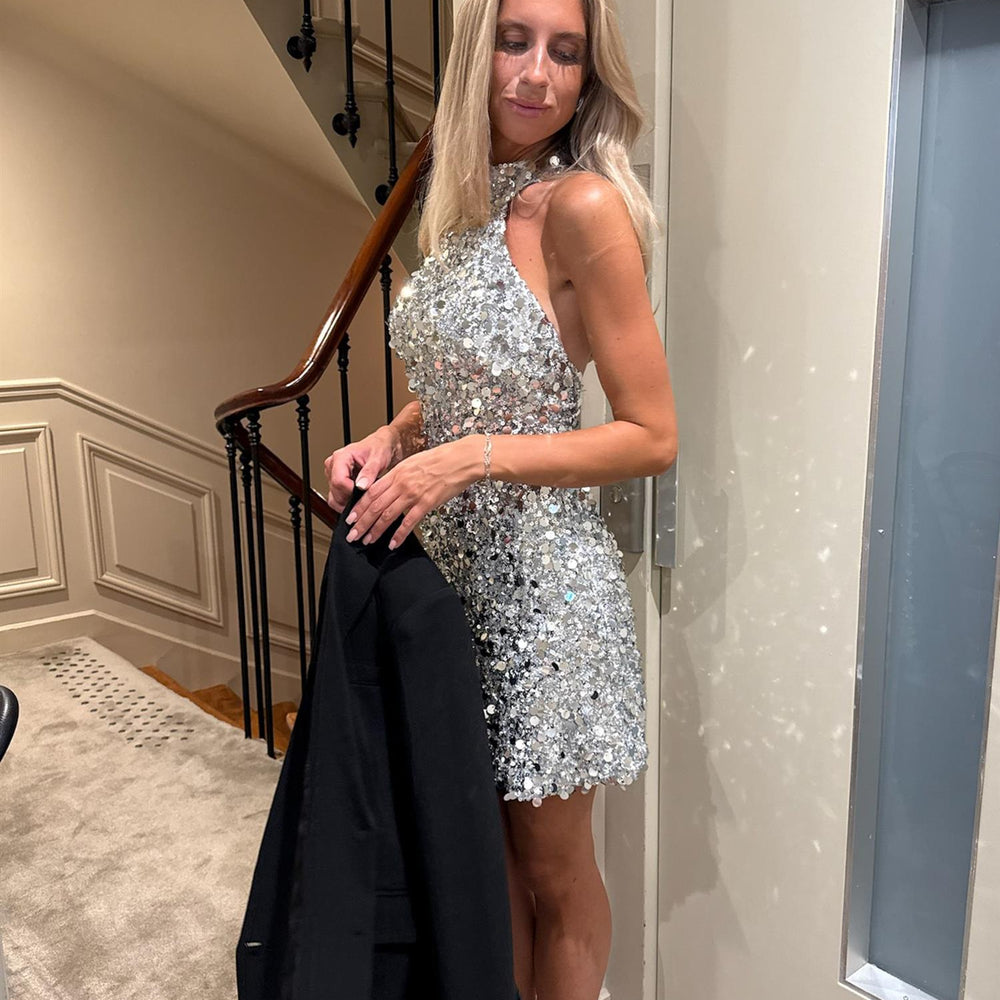 
                      
                        Emily Mini Dress Sequin Silver
                      
                    