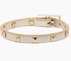 Leather Stud Bracelet Mini Gold