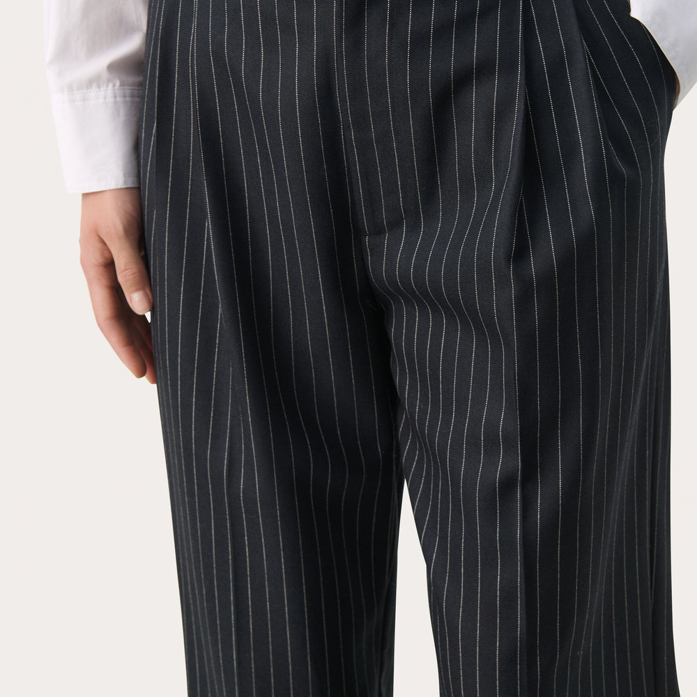 
                      
                        Cherra Pants Dark Navy Pinstripe
                      
                    