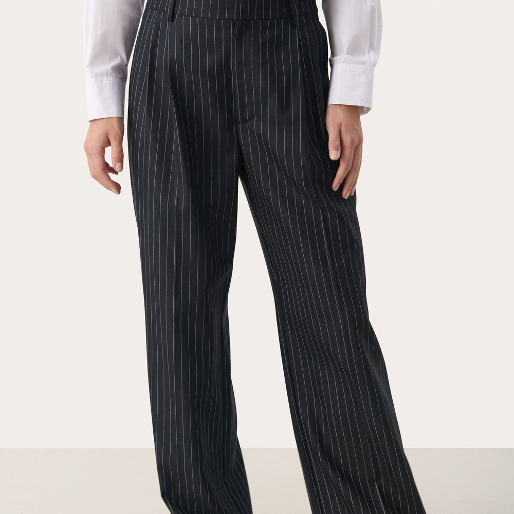 
                      
                        Cherra Pants Dark Navy Pinstripe
                      
                    