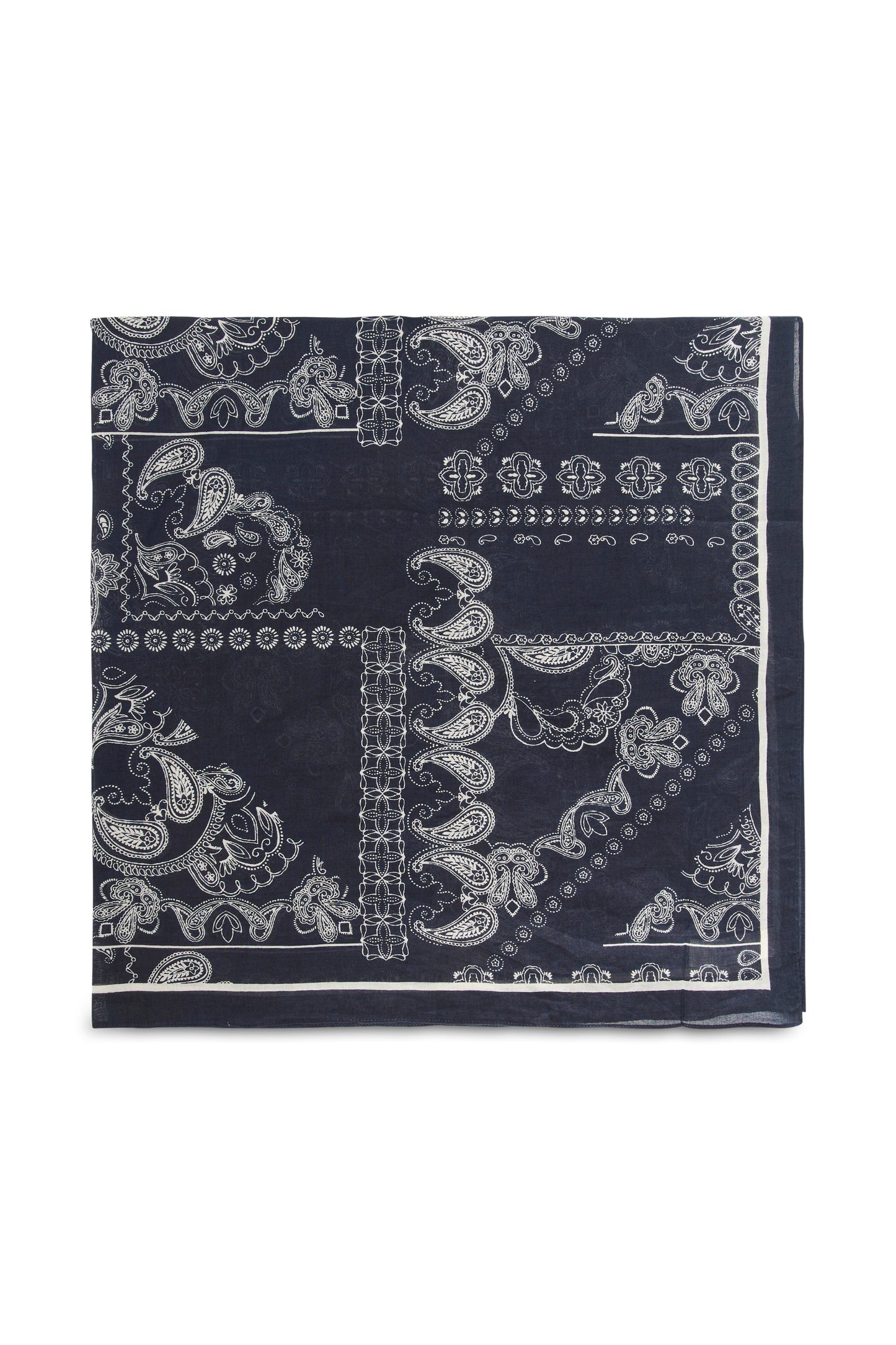 Loui Scarf Navy Graphic Paisley