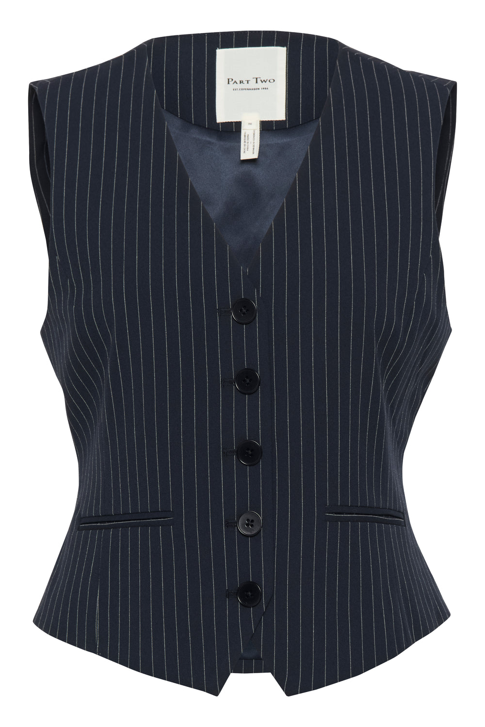 Rikke Waistcoat Dark Navy Pinstripe