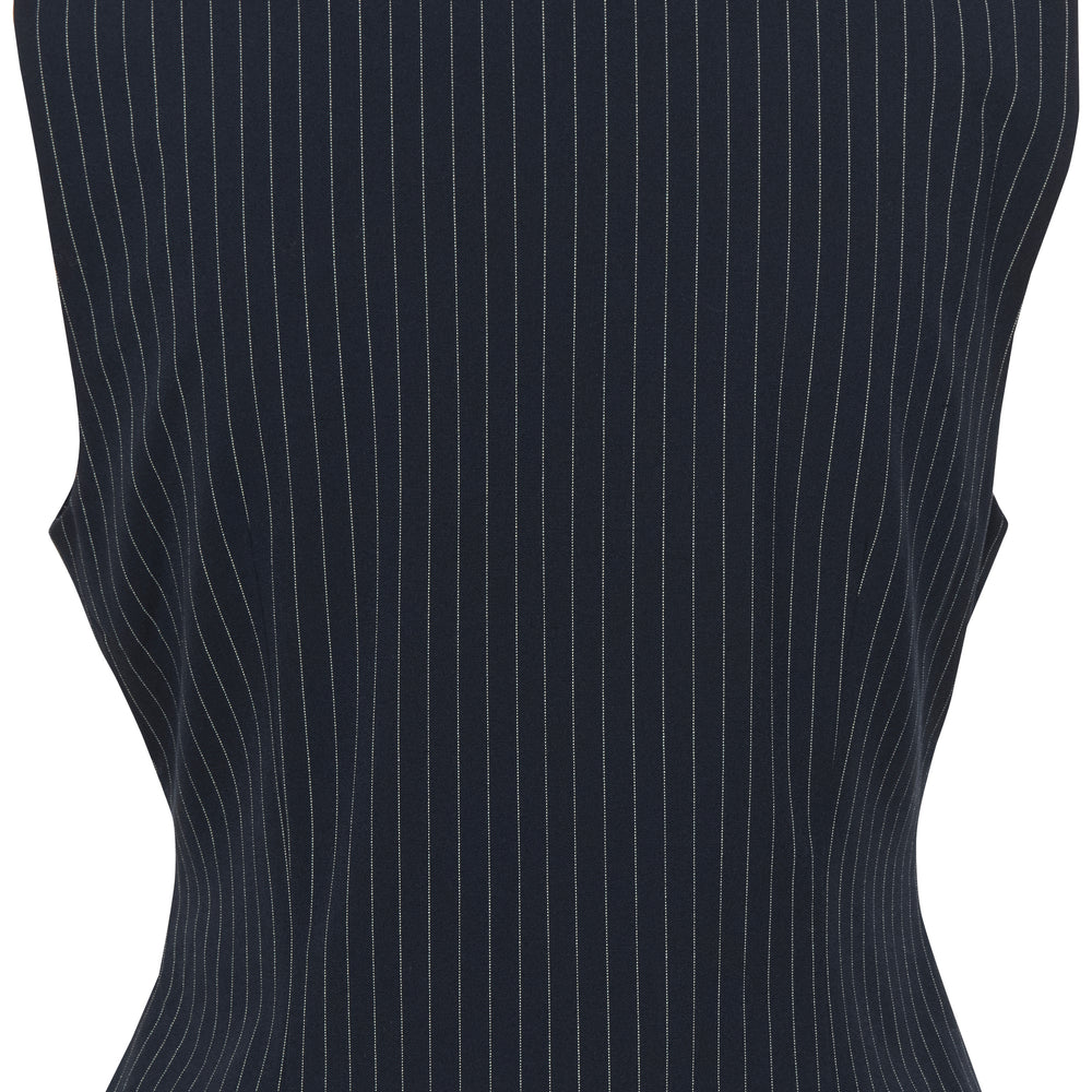 Rikke Waistcoat Dark Navy Pinstripe