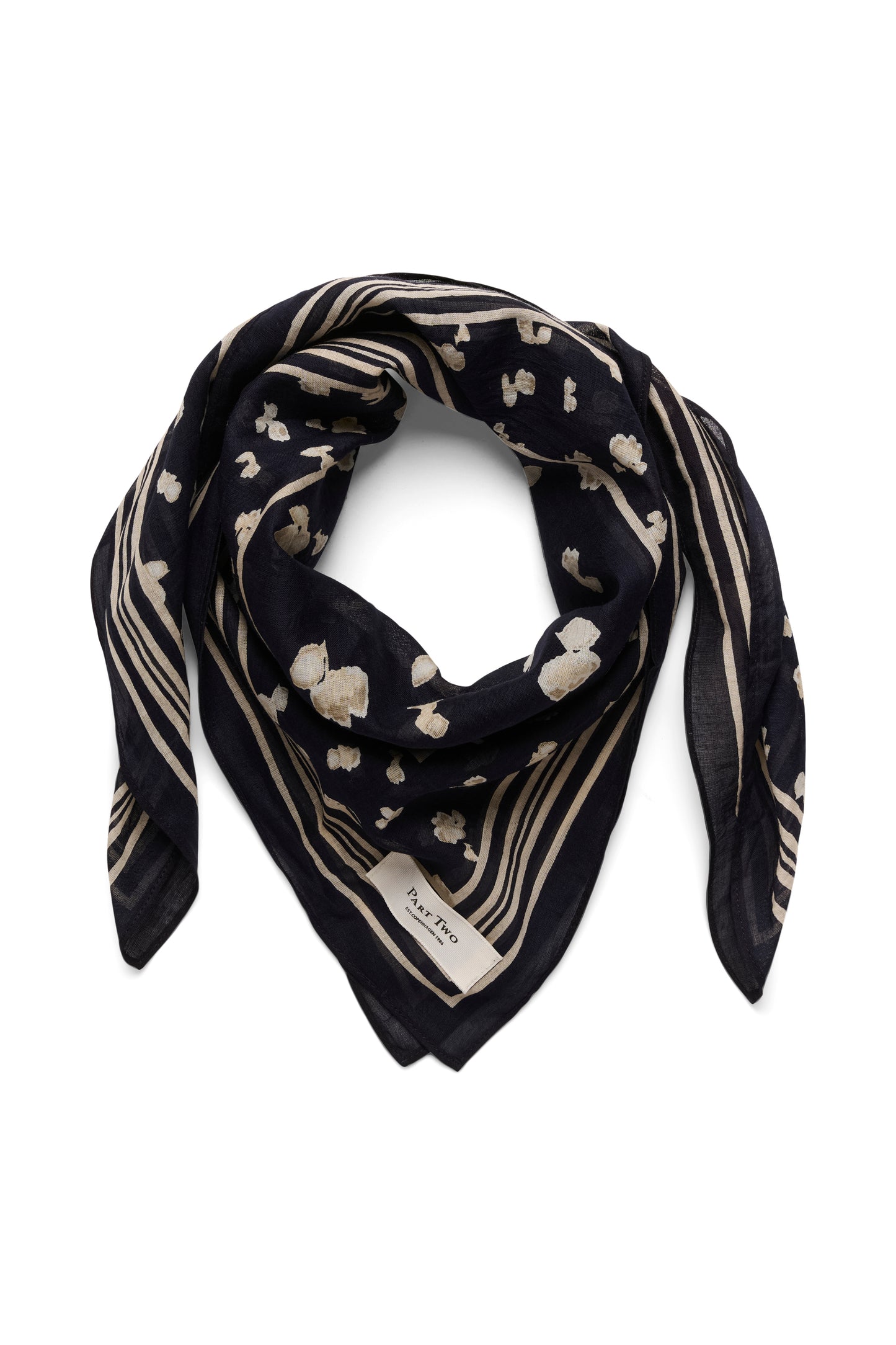 Phi Scarf Navy Blurred Flower