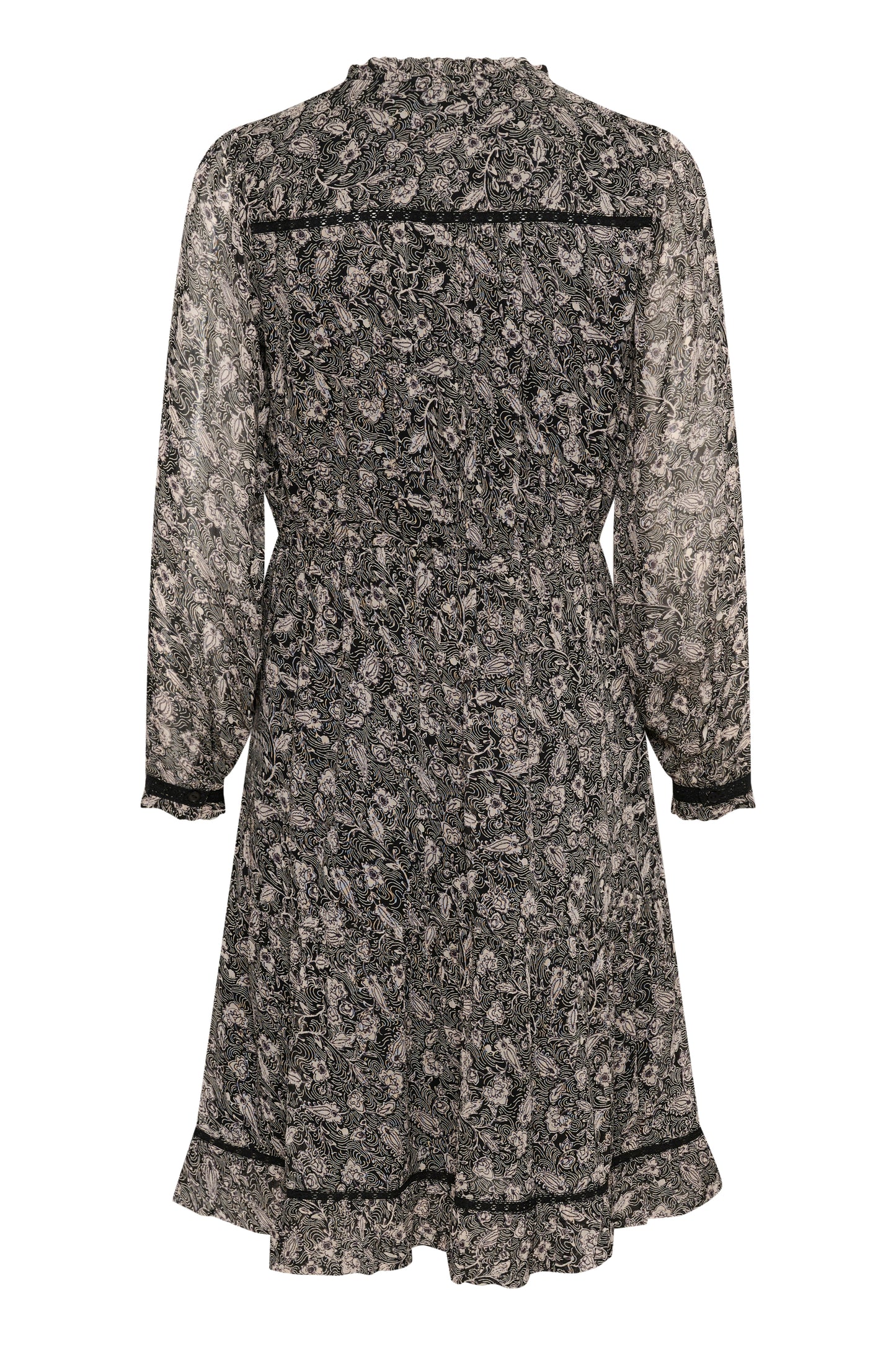 Munya Dress Black Leaf Print