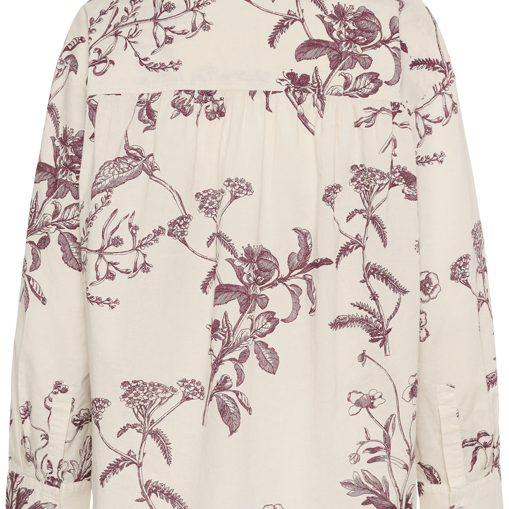 Natale Blouse Tawny Port Botanic Print