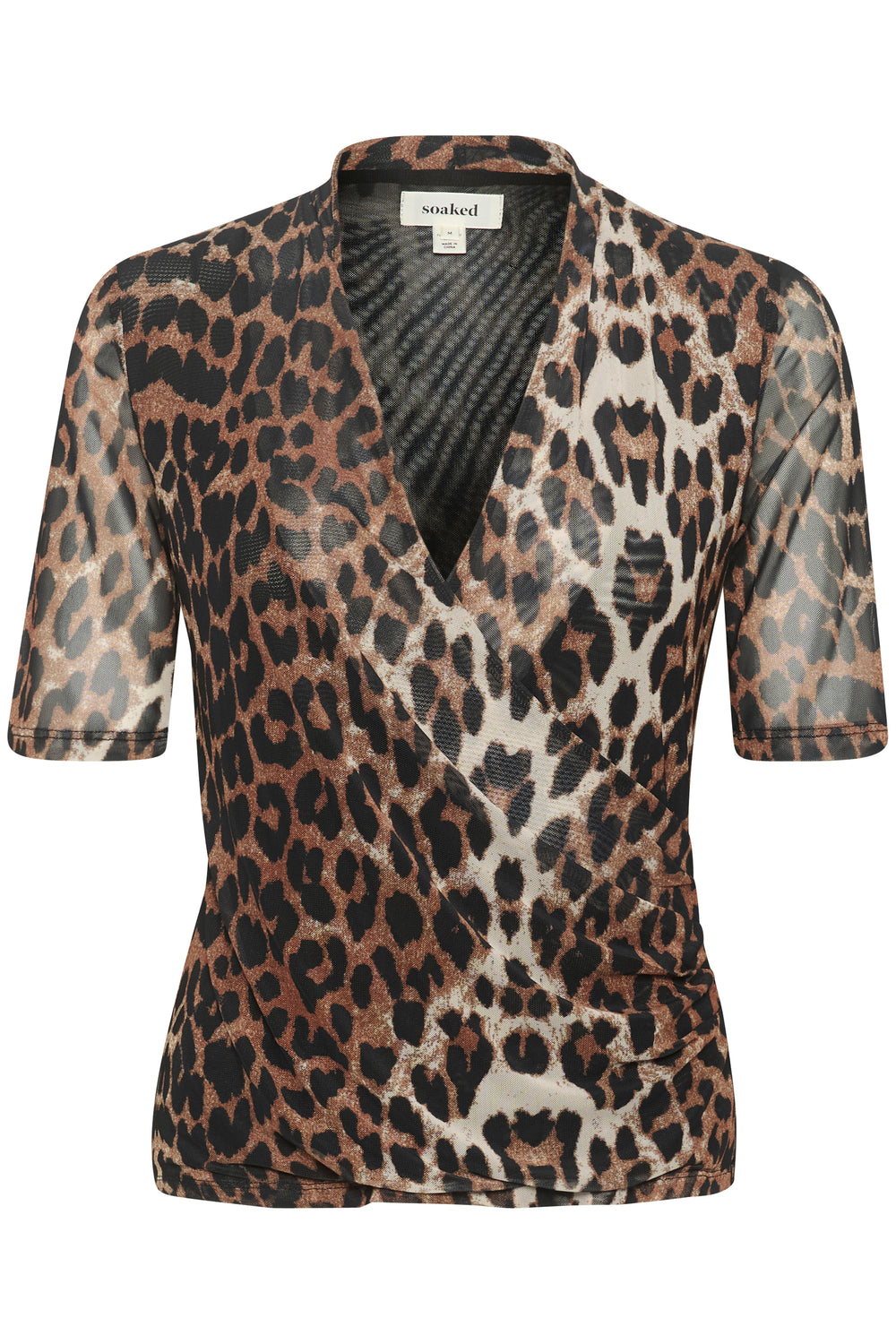 Aldora Wrap Blouse Leopard Pattern