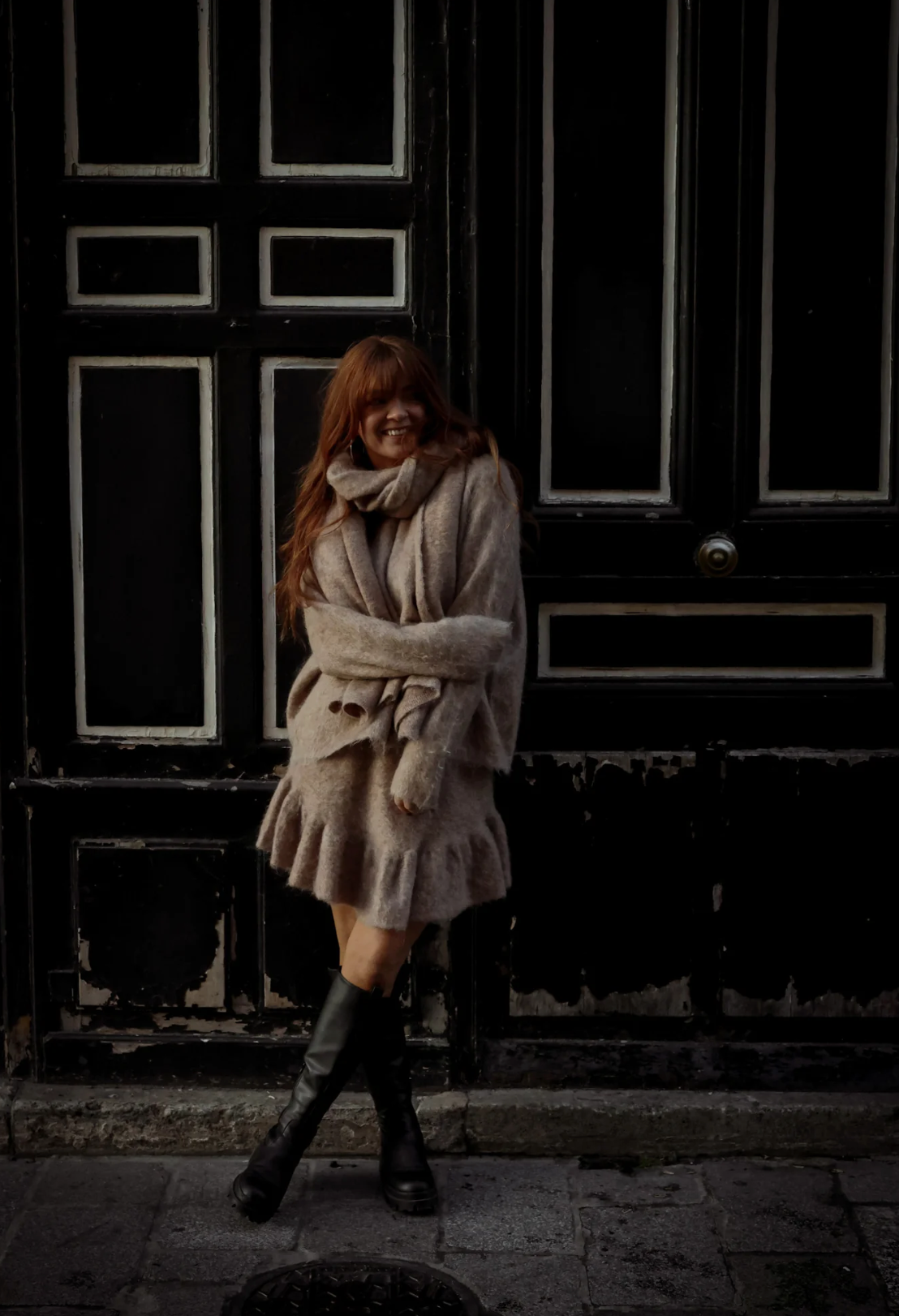 Boxy Scarf Beige