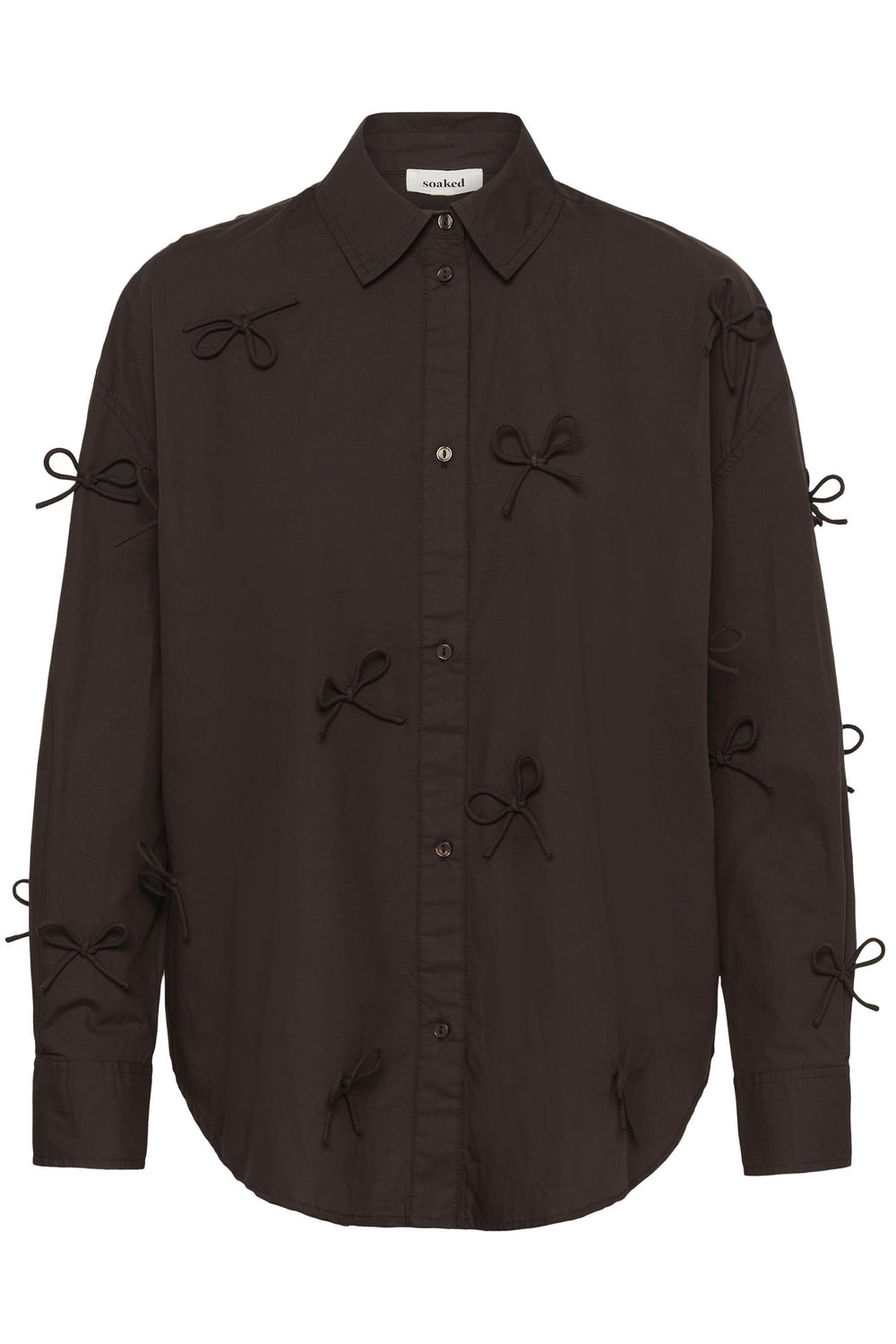 Joa Bow Shirt Chocolate Brown