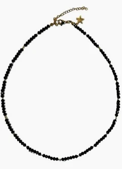 Crystal Bead Necklace 3mm Black