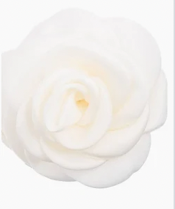 Satin Rose Hair Claw White