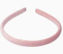 Velvet Hair Band Thin Light Pink