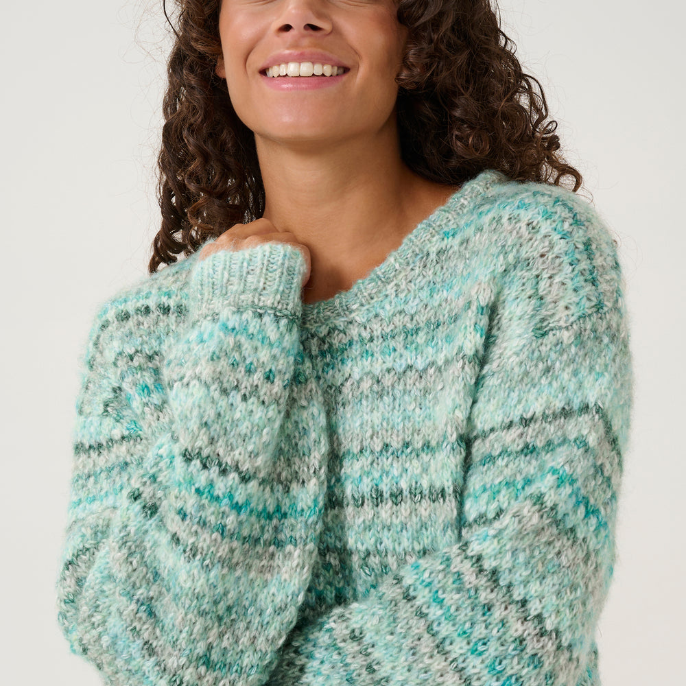 
                      
                        Hazel Pullover Green Melange Multi
                      
                    