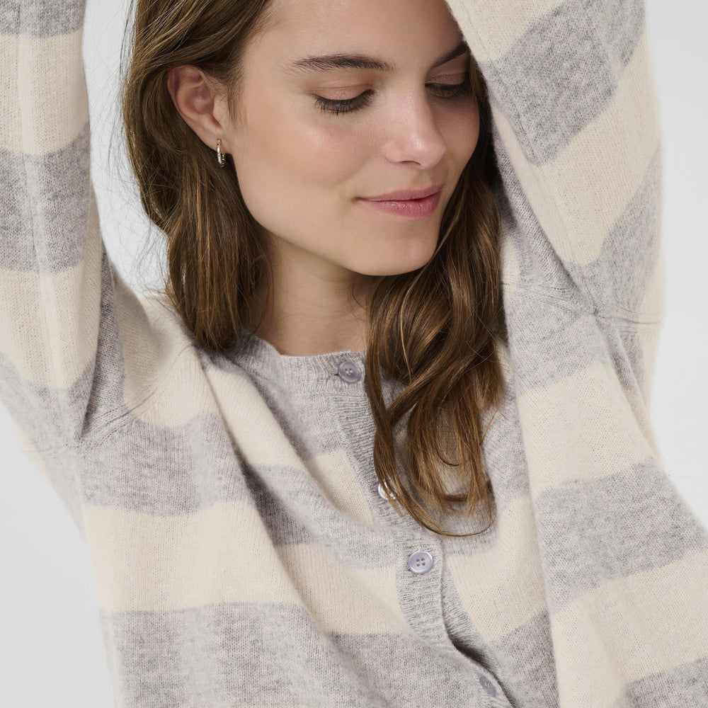 
                      
                        Callie Arrow Stripe Cardigan Grey Melange
                      
                    