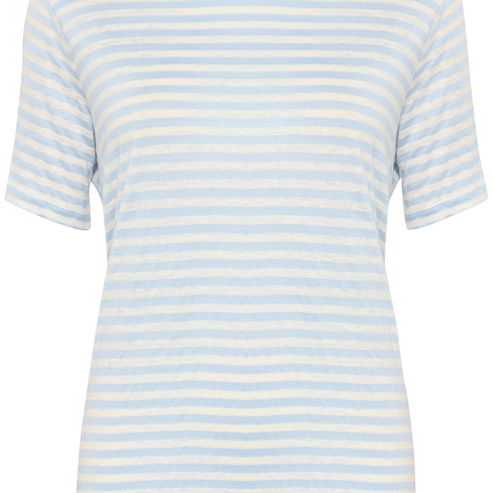 Lisa Striped Tee Clear Sky Print