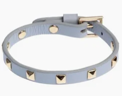 Leather Stud Bracelet Mini Cool Blue