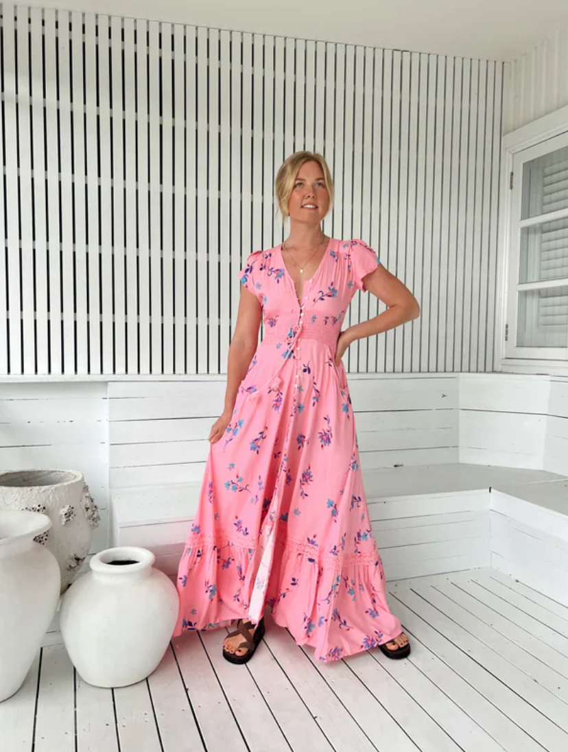 Wild Berry Print Romi Maxi Dress
