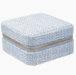 Tweed Jewellery Box Mini Light Blue