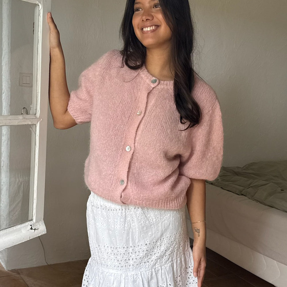 Ida Short Sleeve Cardigan PREORDER Light Pink