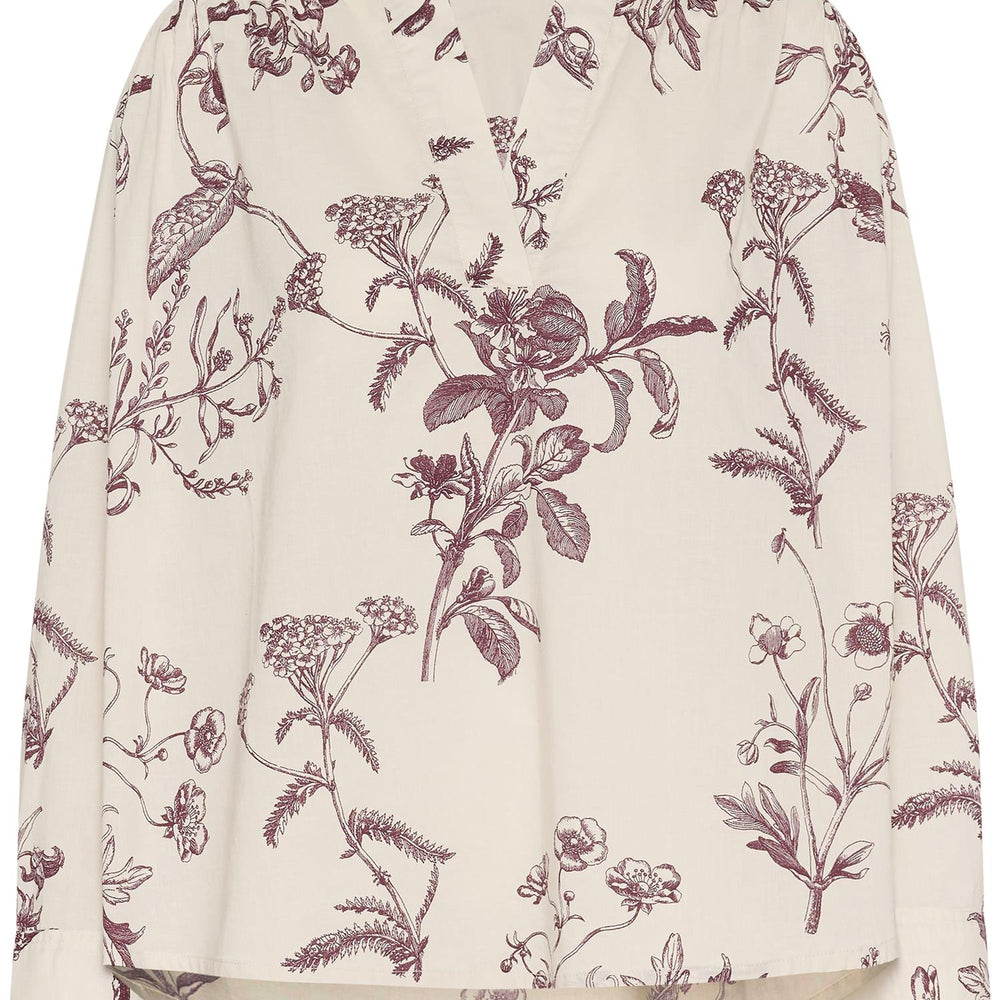 Natale Blouse Tawny Port Botanic Print