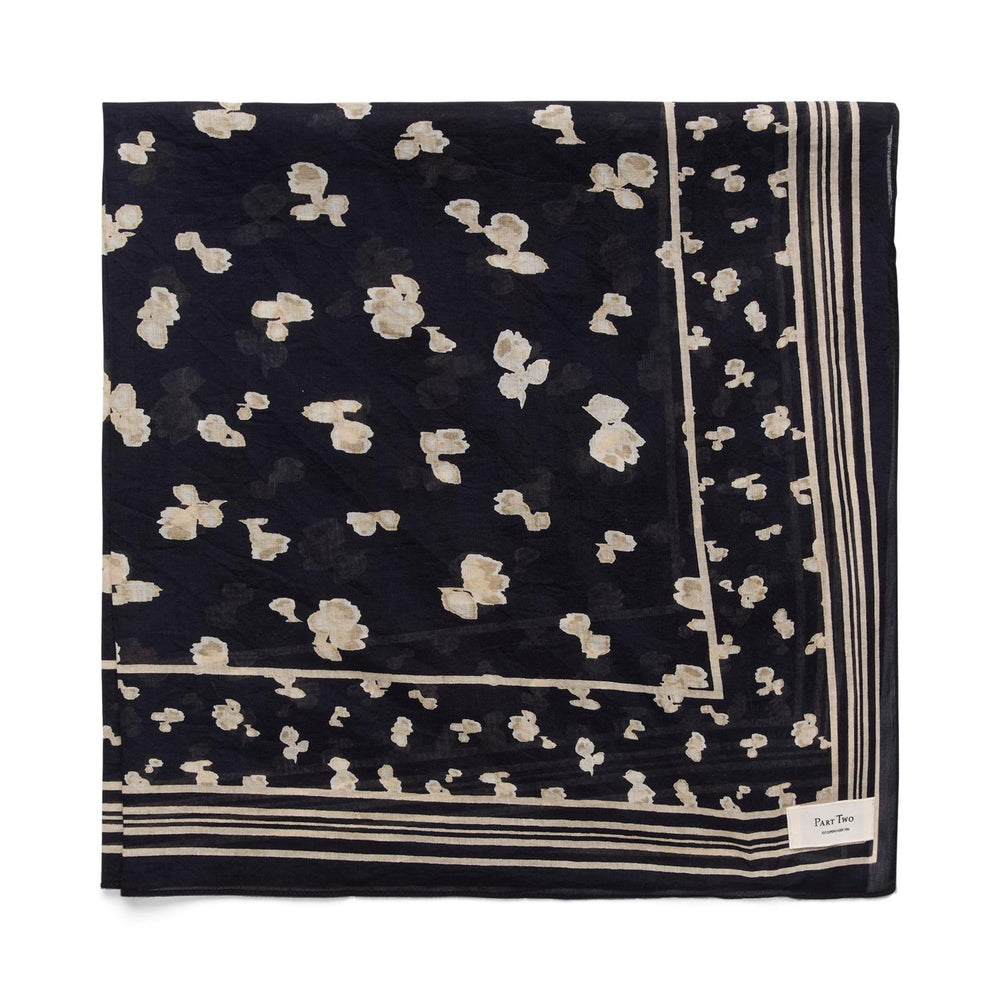 Phi Scarf Navy Blurred Flower