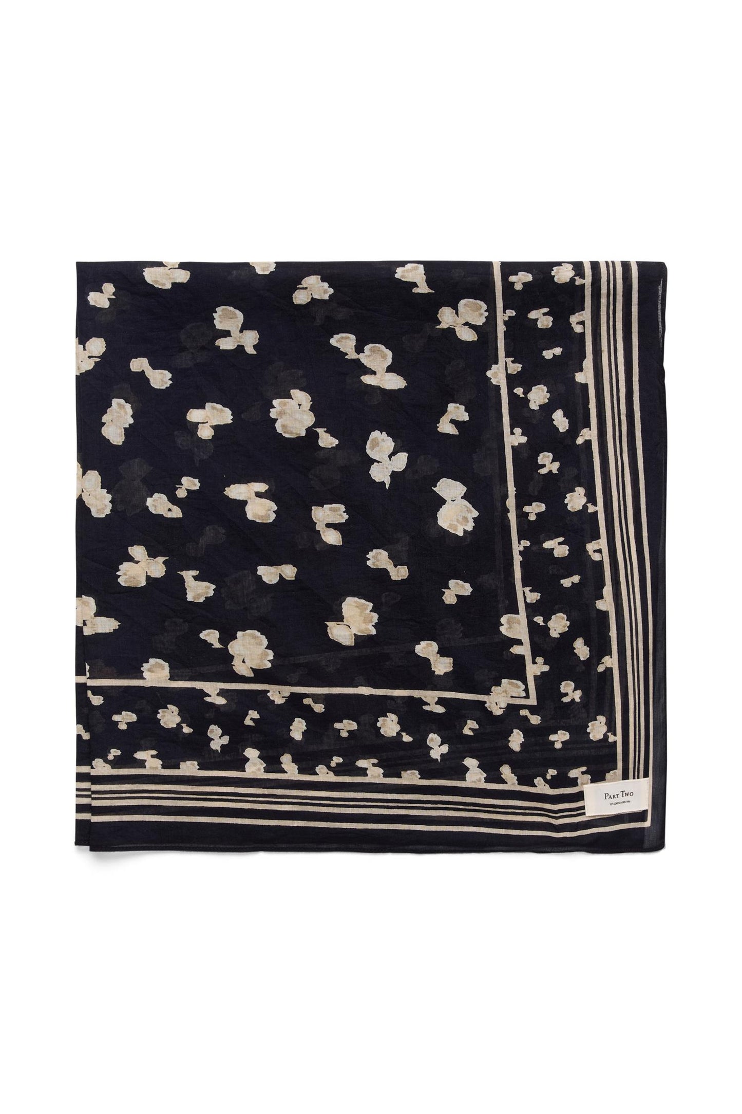 Phi Scarf Navy Blurred Flower