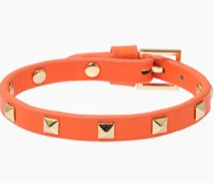 Leather Stud Bracelet Mini Orange