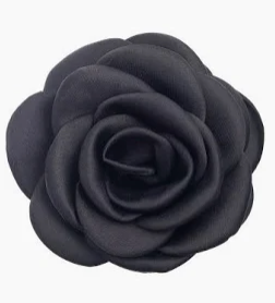 Satin Rose Hair Claw Black