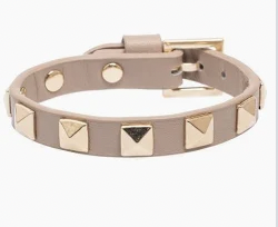 Leather Stud Bracelet Taupe