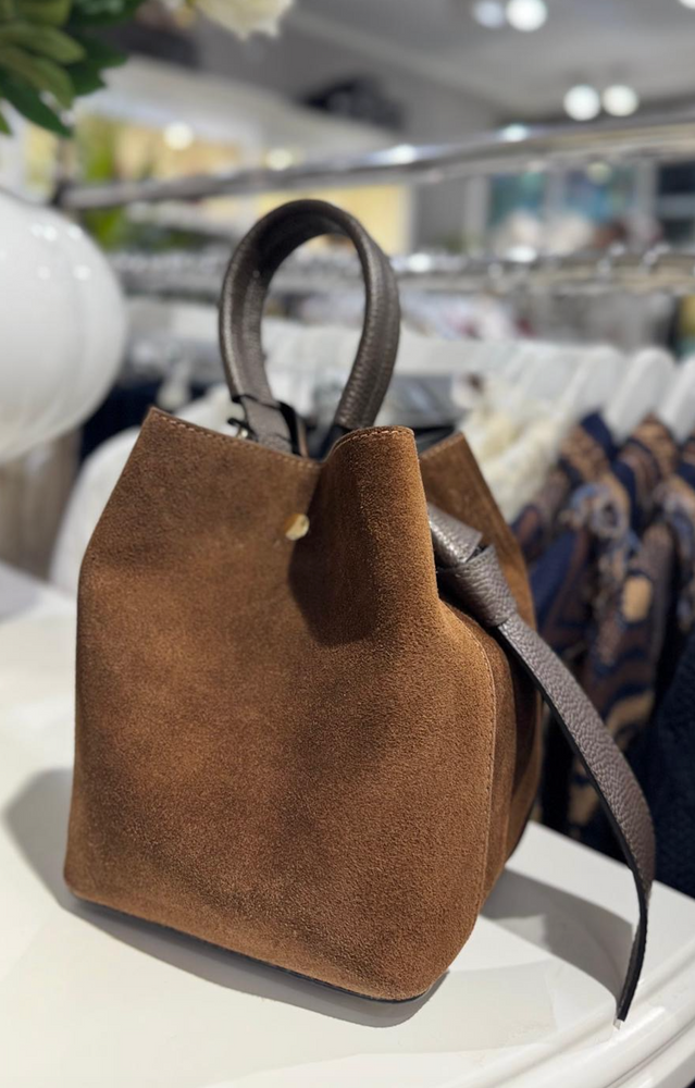 Bucket Bag Semsket Mellombrun