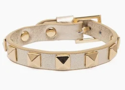 Leather Stud Bracelet Gold