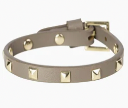 Leather Stud Bracelet Mini Taupe