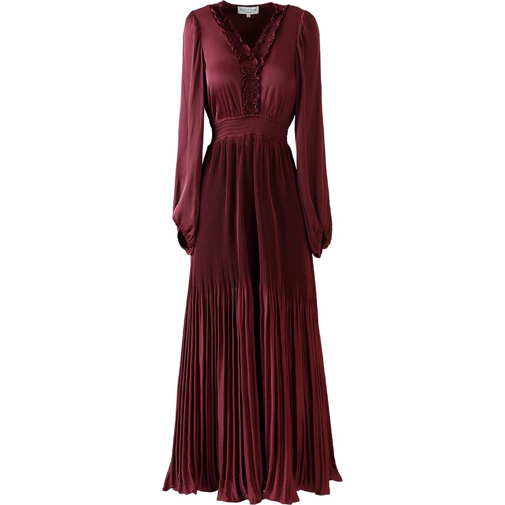 Alison Solid Dress Wine