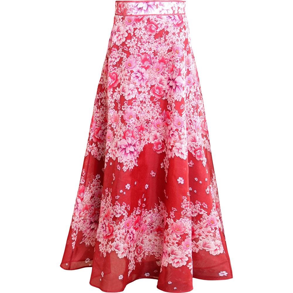 Baylor Skirt SILK/LINEN Red