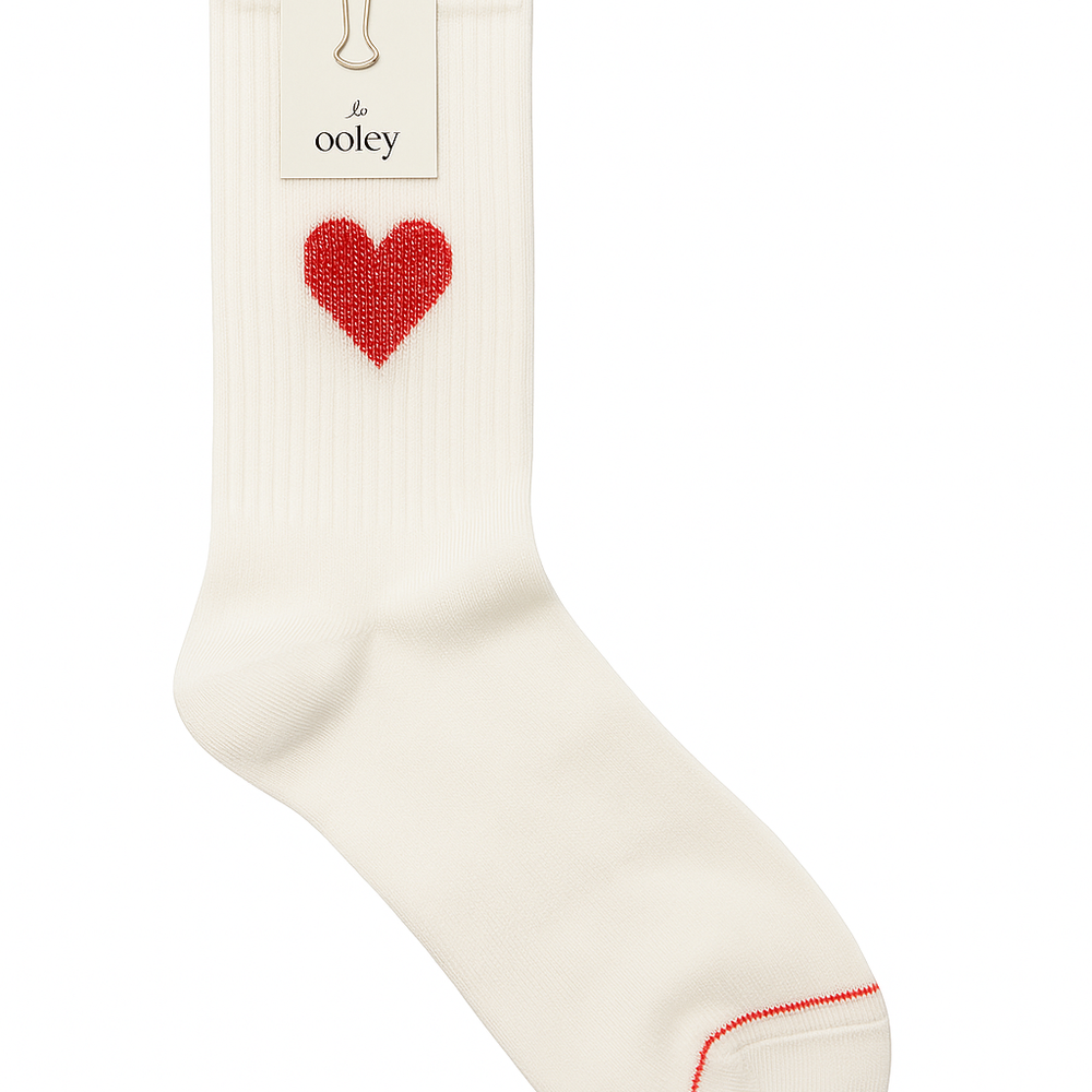 Tennis Glitter Socks Rødt Hjerte