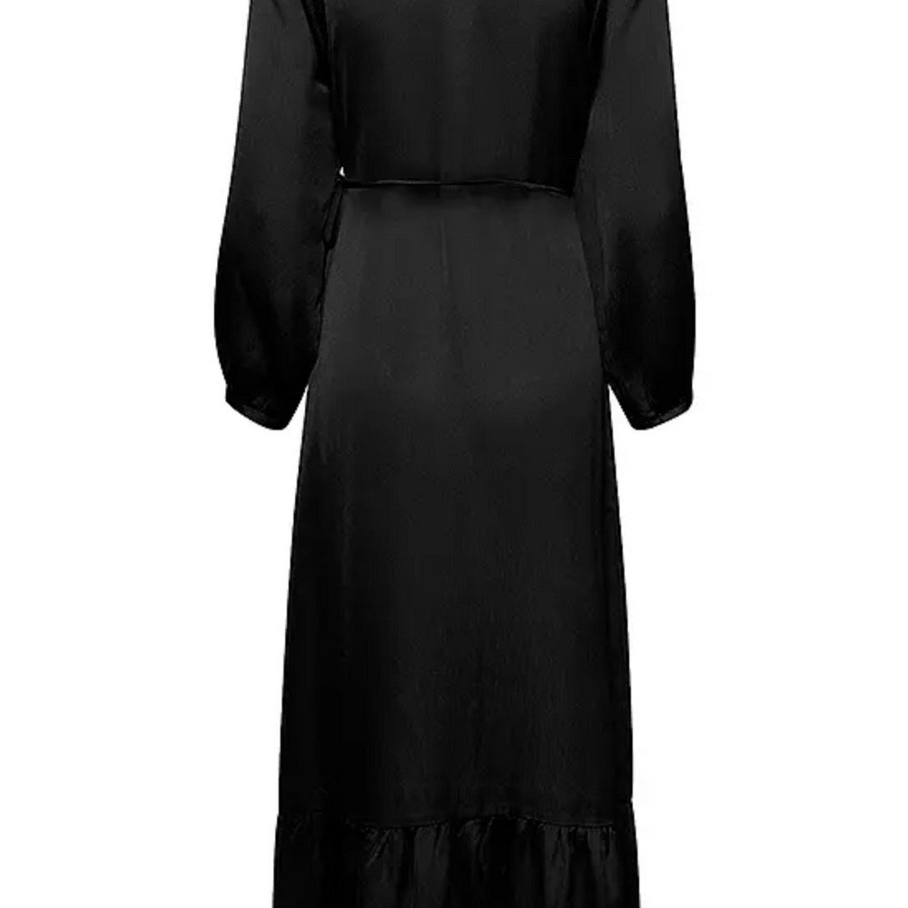 Loana Wrap Dress Maxi Black