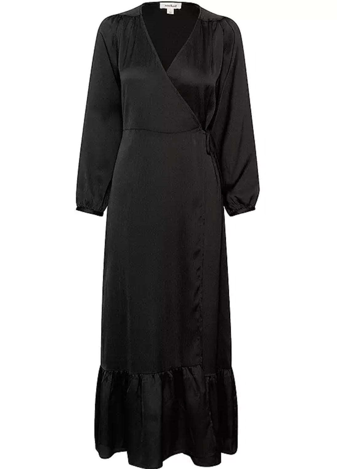 Loana Wrap Dress Maxi Black