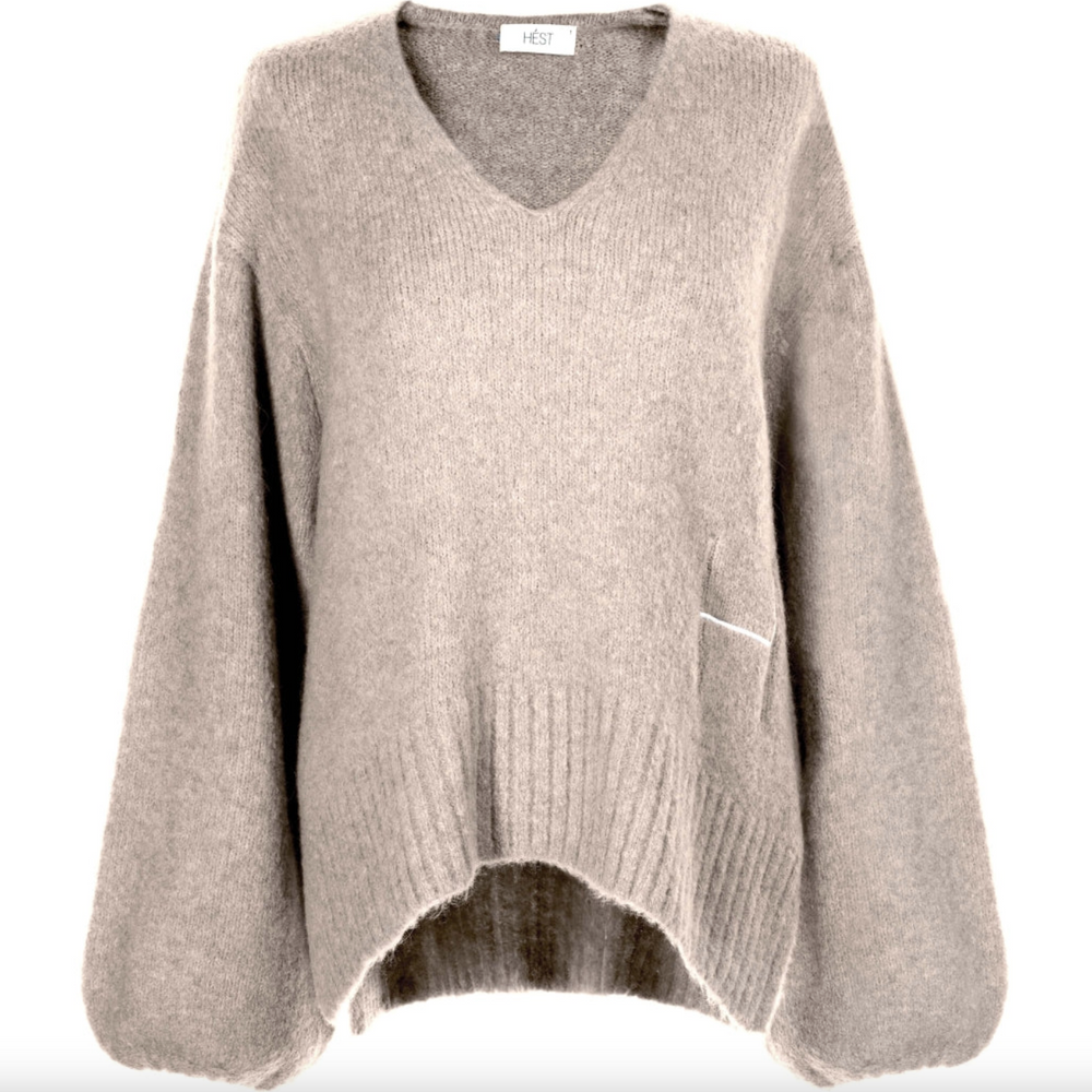 Sofie V-neck Sweater Beige