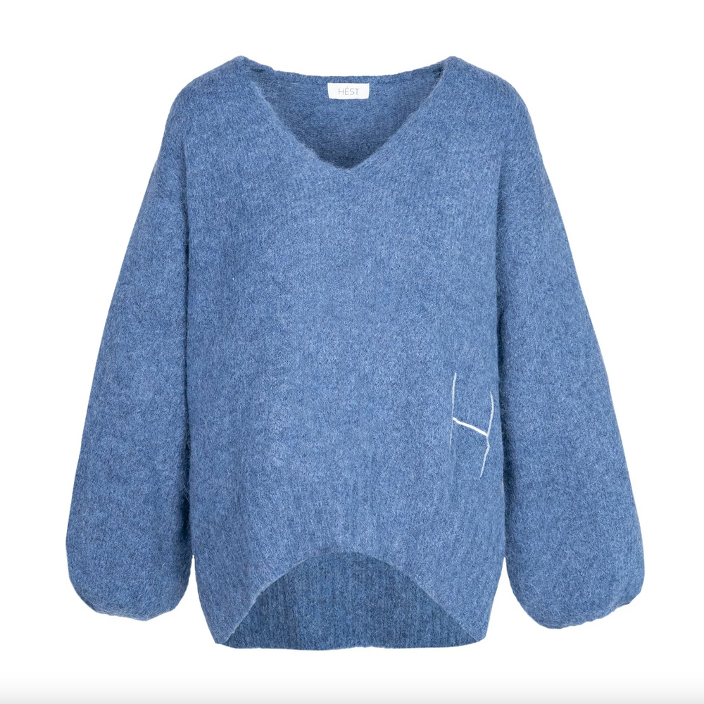 Sofie V-neck Sweater Blue