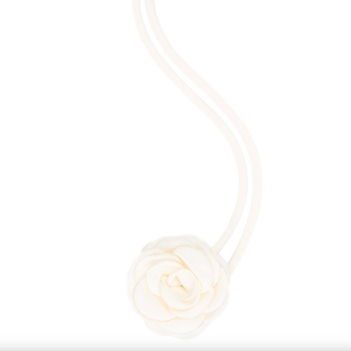 Satin Rose Brooch White