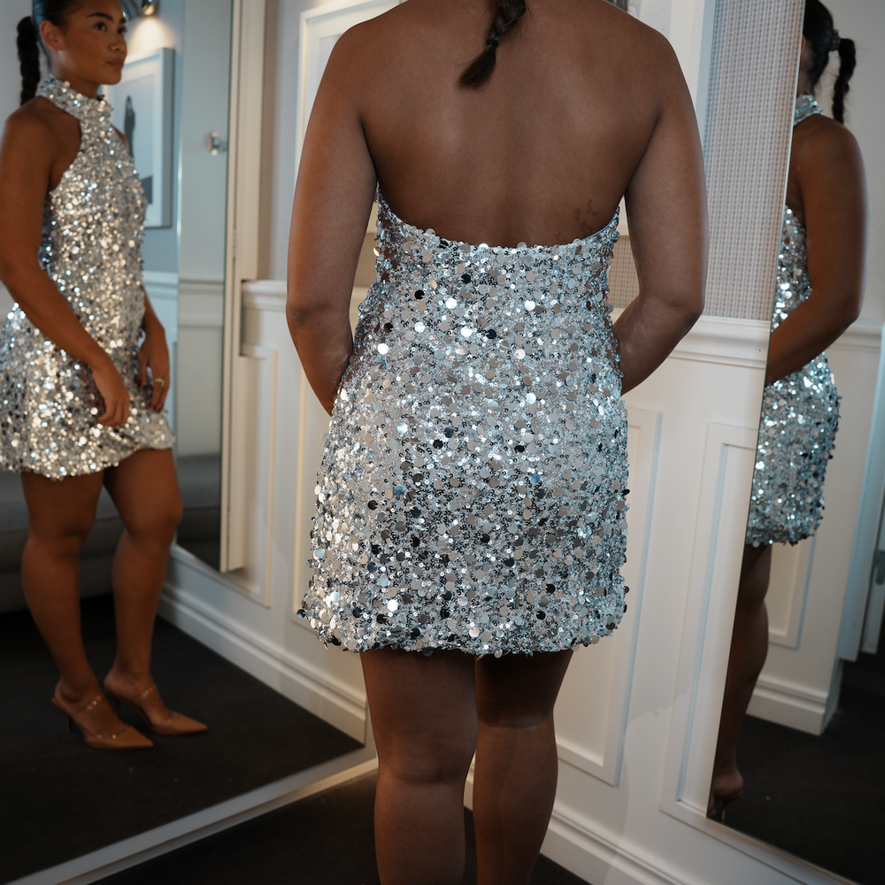 
                      
                        Emily Mini Dress Sequin Silver
                      
                    