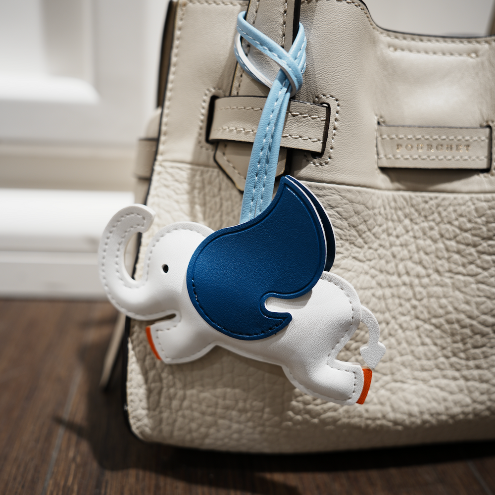 Elephant Bag Charm White