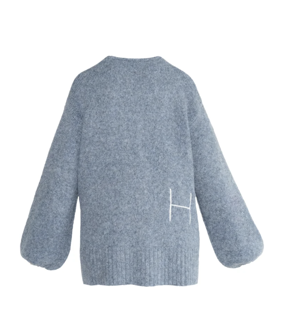 Sofie V-neck Sweater Faded Denim