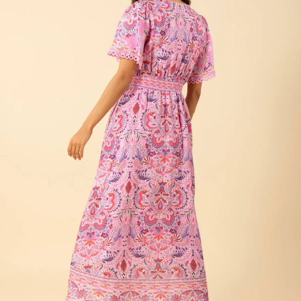 Katelyn Linen Dress Long Pink