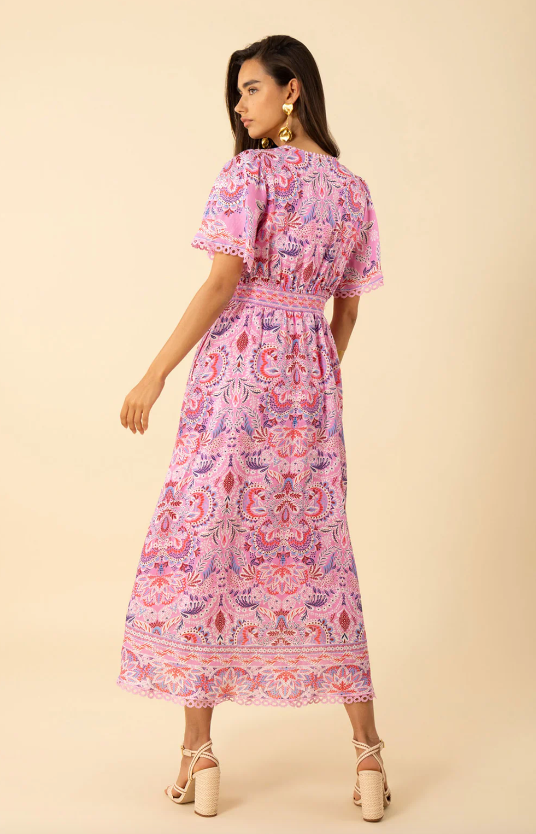 Katelyn Linen Dress Long Pink
