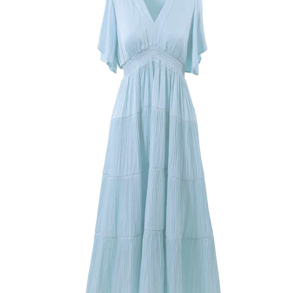 Angie Solid Dress Light Blue