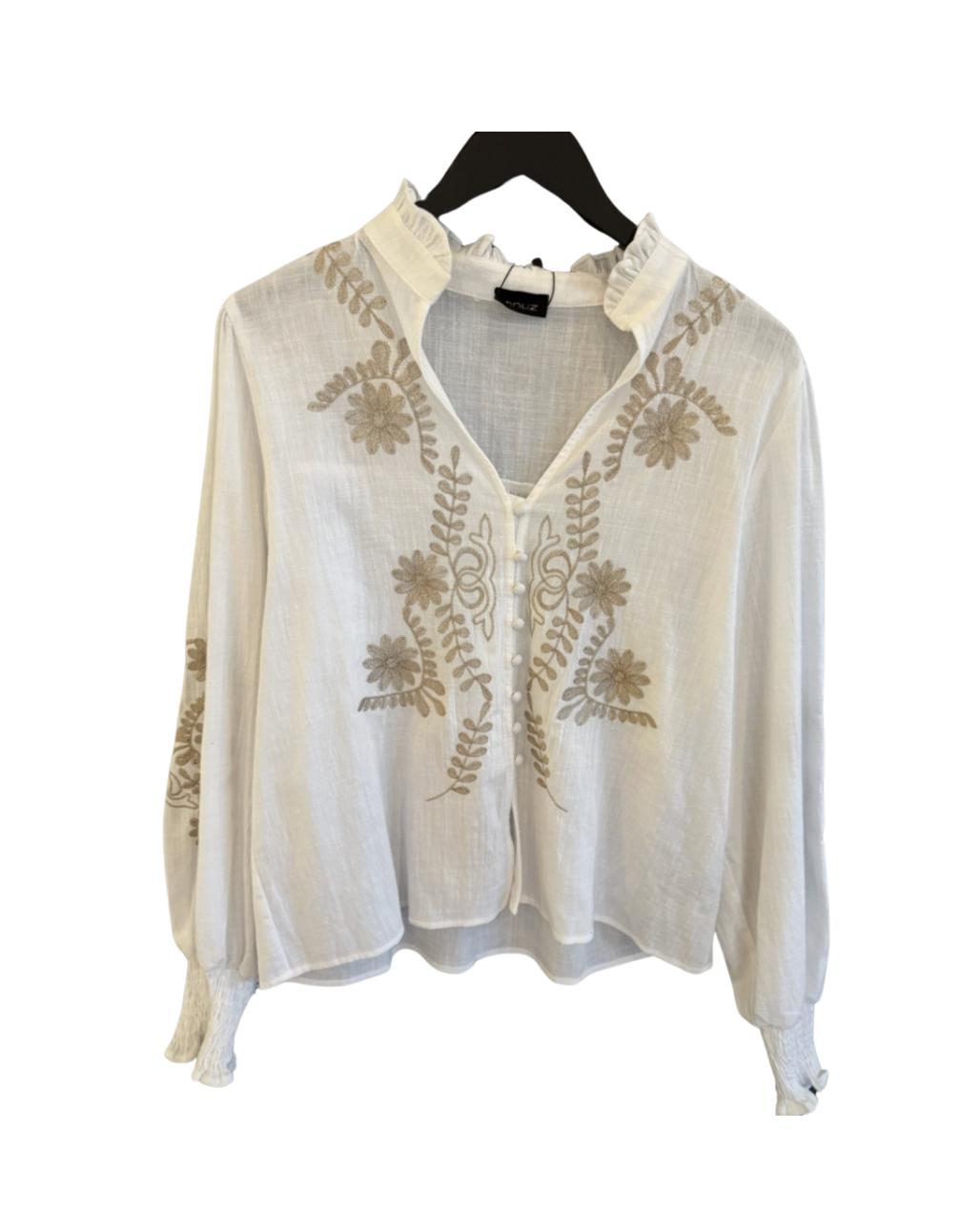 Simona Boheme shirt w embrodery White