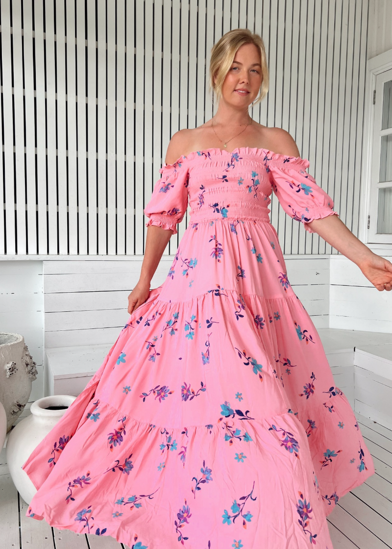Wild Berry Claudette Maxi Dress
