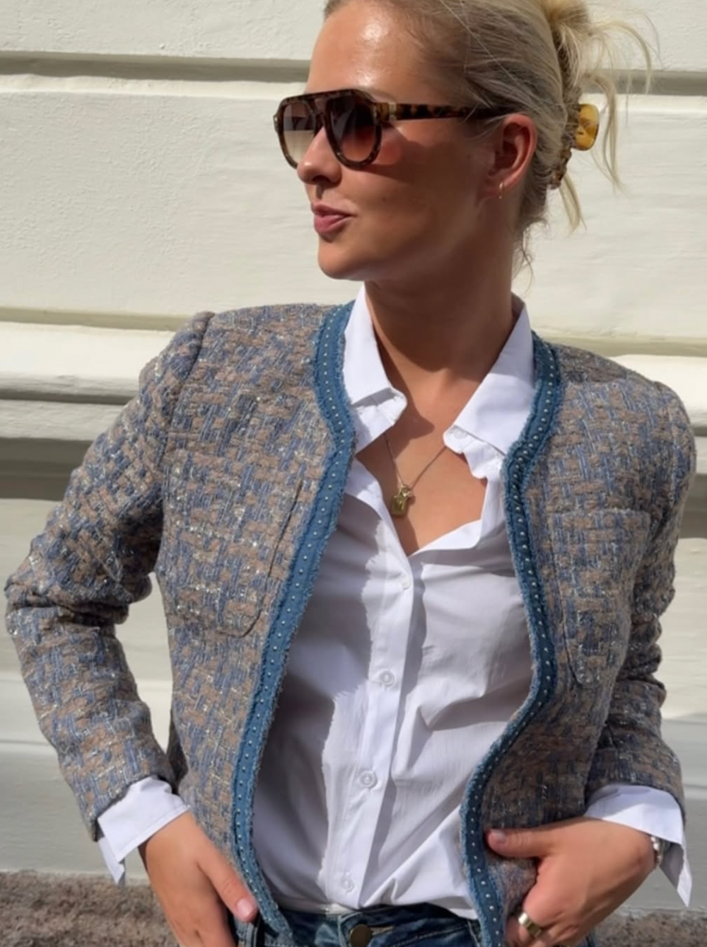 Pana Jacket Blue/Brown Check
